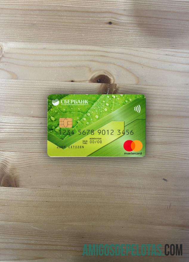 Rússia Sberbank Mastercard Verde Photolook Front exemplo